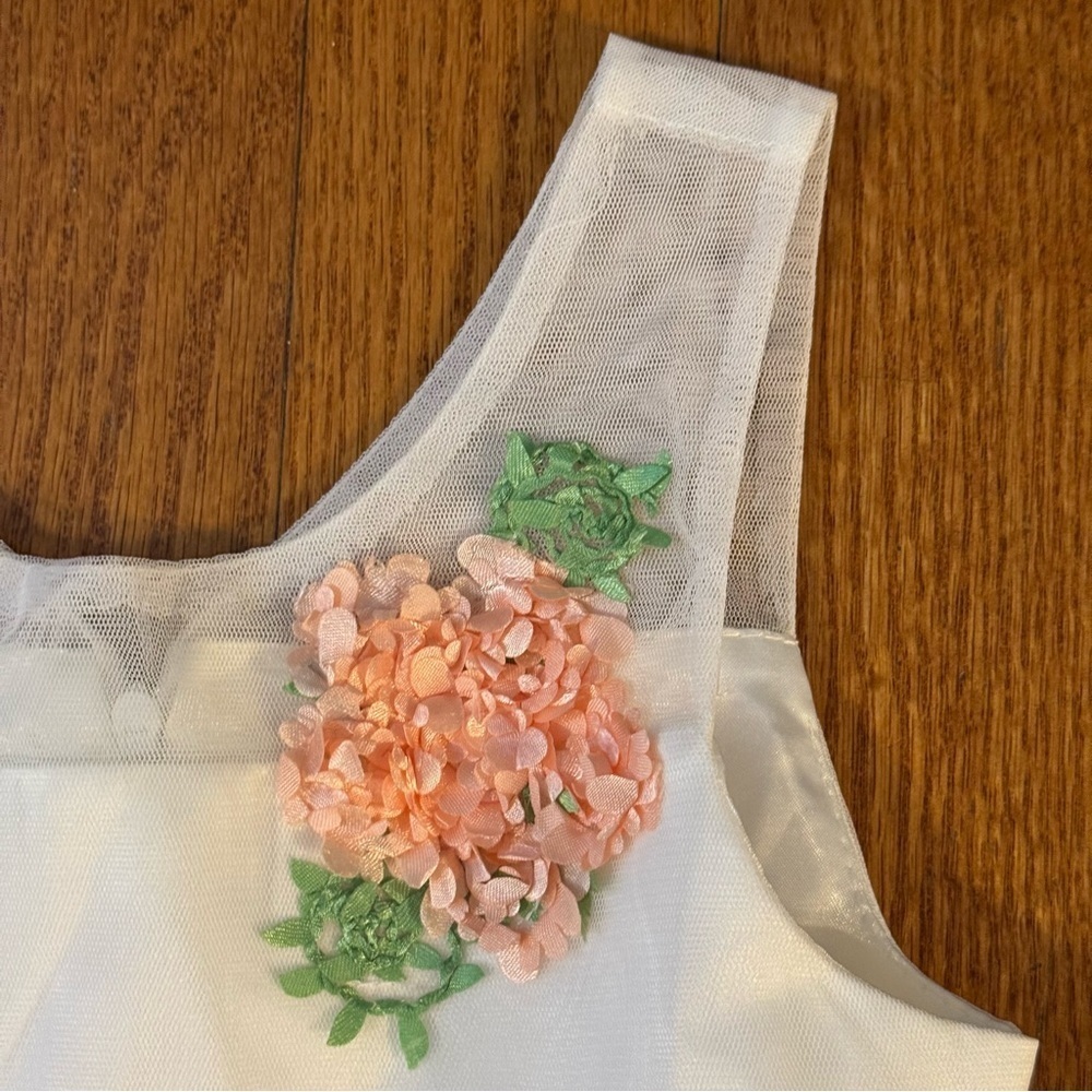 American Princess White and Pink Floral Dress Girls Size 7 - Picture 4 of 6